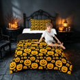 thumbnail image 3 of Homewish Pumpkin Lantern Twin Comforter Sets, Halloween Bedding Set, Black Orange, Black Reversible, 2pcs 1 Comforter and 1 Pillowcase, 3 of 5