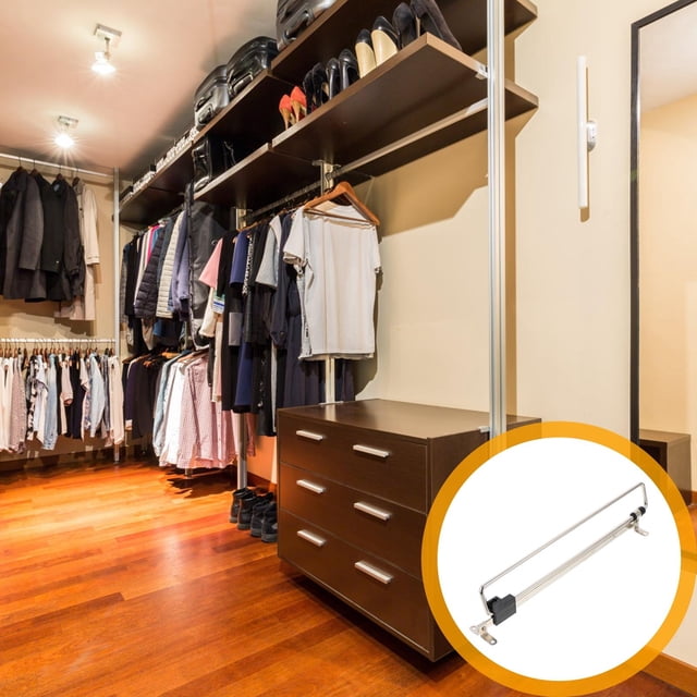 unbranded 1Jgo Barra Colgadora Para Ropa Con Extensible Y Acabado En Plata