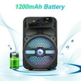 thumbnail image 4 of Portable Bluetooth Speaker 8" Subwoofer Rechargeable with Microphone Sound LED Party PA System 1100W, 4 of 9