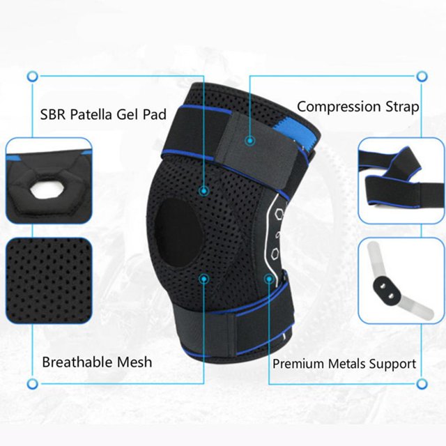 Knee Braces with Side Stabilizers Adjustable Knee Compression Support Brace Discomfort Relief Brace