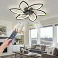 thumbnail image 4 of Ganeed 30.7'' Bladeless Ceiling Fan with Lights Remote Control, Modern Low Profile Ceiling Fans with Lights, Dimmable 3 Color 6 Speeds Flush Mount LED Ceiling Fan for Bedroom, Living Room - Black, 4 of 8