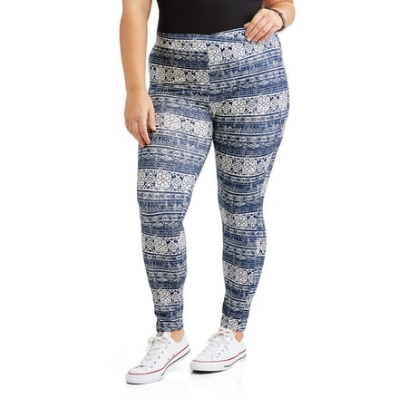 Poof Juniors' Plus Brushed Boho Print Leggings With Envelope Waist
