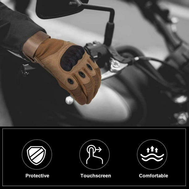 Gants de Moto Écran Tactile Plein-Doigt Gant Moto Homologué CE Femme et  Homme Gants Tactiques de Sport en Plein Air Gants pour Motocross Combat