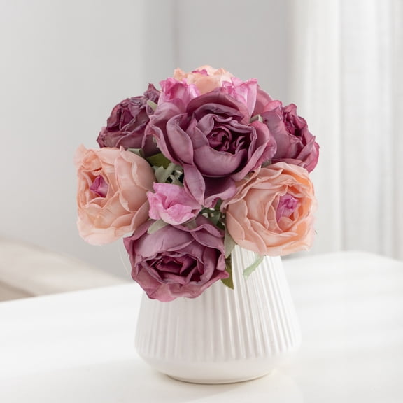 huayou Faux Floral Arrangement for Table, Artificial Flowers for Home Office Decor, Perfect for All Season Season Decoration, Home Decor, Floral Decor