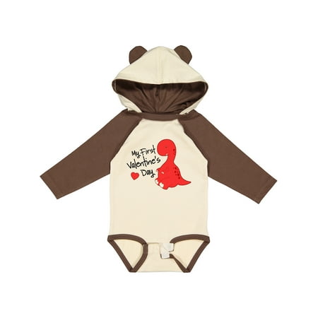 

Inktastic My First Valentine s Day Boys or Girls Long Sleeve Baby Bodysuit