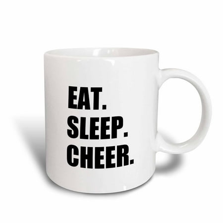 3dRose Eat Sleep Cheer - passionate about cheerleading - fun cheerleader team - Ceramic Mug,