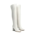 thumbnail image 3 of Dream Pairs Women's Over-the-Knee Block Chunky Heel Boots Tall Fall Fashion Square-Toe with Side Zipper, 3 of 8