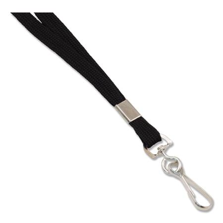 Advantus Deluxe Lanyard, Metal J-Hook Fastener, 36\\" Long, Black