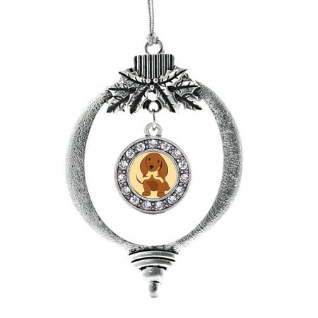 - Cute Little Dachshund Circle Holiday Ornament