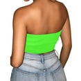 thumbnail image 4 of Summer Tube Tops for Women Solid Color Bralette Strapless Crop Top Sexy off the Shoulder Fitted Shirts Tee, 4 of 6