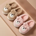 thumbnail image 4 of XIMIN Toddlers Kids Cartoon Fuzzy Bear Pattern Cute Slippers Memory Foam Slip-on Anti-skid House Indoor Shoes for Boys Girls Winter Warm Soft Cozy Bedroom Slippers, 4 of 5