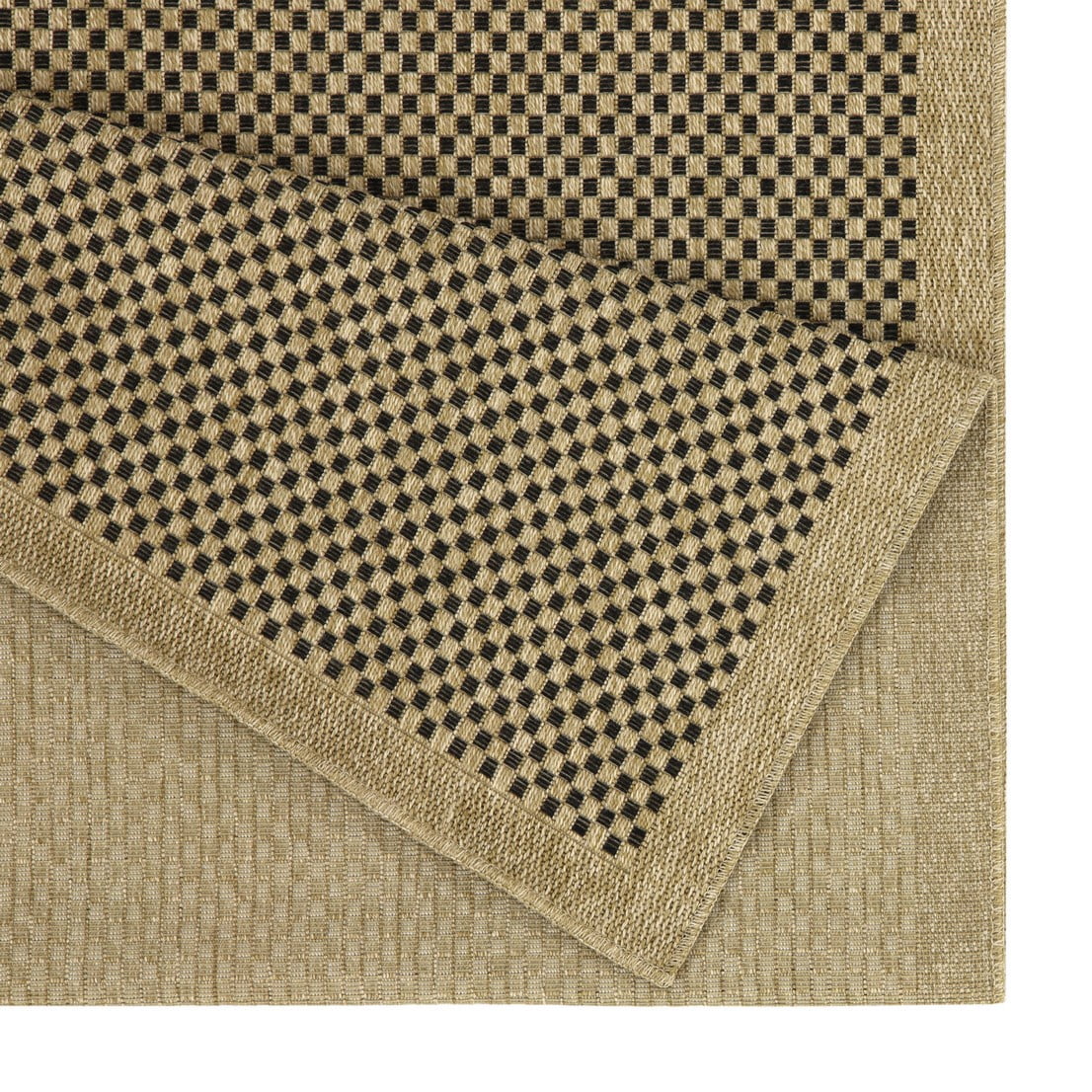 Nature 1003NTL Jute/Black 2'7" x 7'3" Indoor / Outdoor Rug