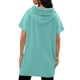 thumbnail image 5 of Sudadera con capucha y túnica KISSMODA Camisetas extragrandes para mujer Aqua S, 5 of 5