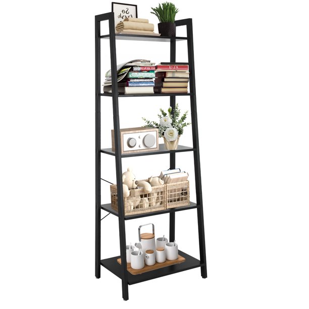 Babion Ladder Shelf, 5Tier Ladder Bookshelf, Storage Rack Plant Stand