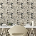 thumbnail image 3 of Ambesonne Compass Peel & Stick Wallpaper for Home, Continents Pattern, 13"x36", Black Grey Tan, 3 of 6