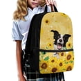 thumbnail image 3 of KUIFORTI Sunflower Border Collie Kids Schoolbag 17 inch Big Capacity Stationery Daily Necessities Storage Bag Ergonomic Bookbag, 3 of 6
