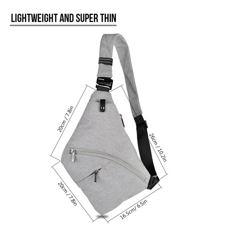 Sling Bag Male Front Cross Body Bag theft Safety Chest Pocket