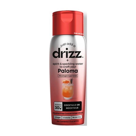Drizz Paloma Mixer Drops – Zero Sugar Cocktail & Mocktail Mix, 2 fl oz (60 mL) Bottle