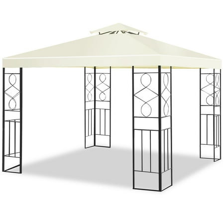 Costway 2 Tier 10'x10' Patio Gazebo Canopy Tent Steel Frame Shelter Awning
