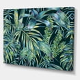 thumbnail image 3 of Designart ' Natural Green Leaves Exotic On Dark I ' Tropical Canvas Wall Art Print, 3 of 4