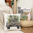 thumbnail image 3 of Eucalyptus Home Sweet Home Throw Pillow Covers 18x18 Inch Set of 4, Cotton Truck Striped Bless Our Nest Spring Decorative Farmhouse Decoration for Home G541-18, 3 of 5