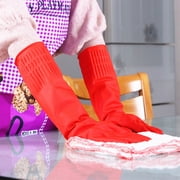 FCTTD Rubber Cleaning Gloves Kitchen Dishwashing Glove 3-Pairs,Waterproof Reuseable.(Medium)