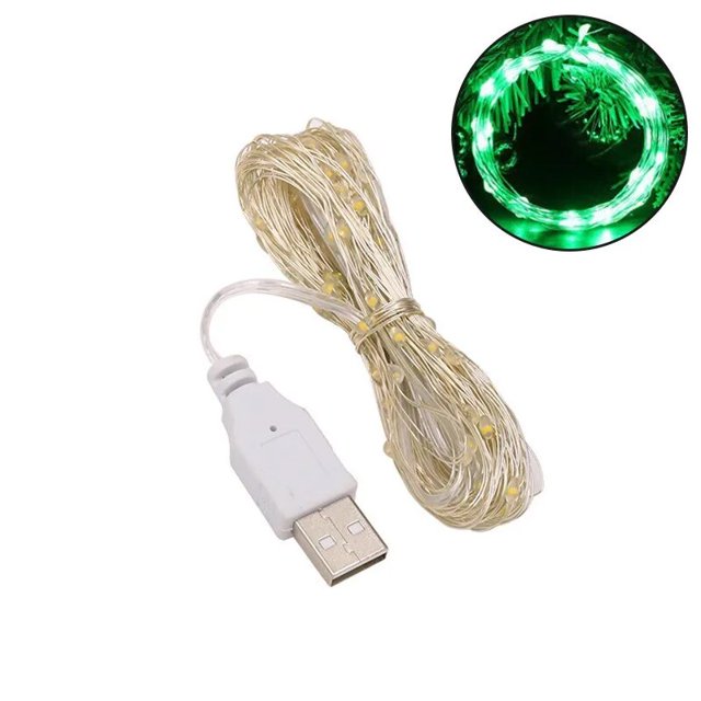 Guirnalda de luces Led con Usb, luces de hadas impermeables de alambre plateado de cobre para decoración de fiestas, bodas y Navidad, 1 m, 2 m, 3 m, 5m