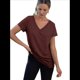 thumbnail image 1 of Camiseta Informal con Cuello en V para Mujer, Color Vino Tinto, Talla M, 1 of 9