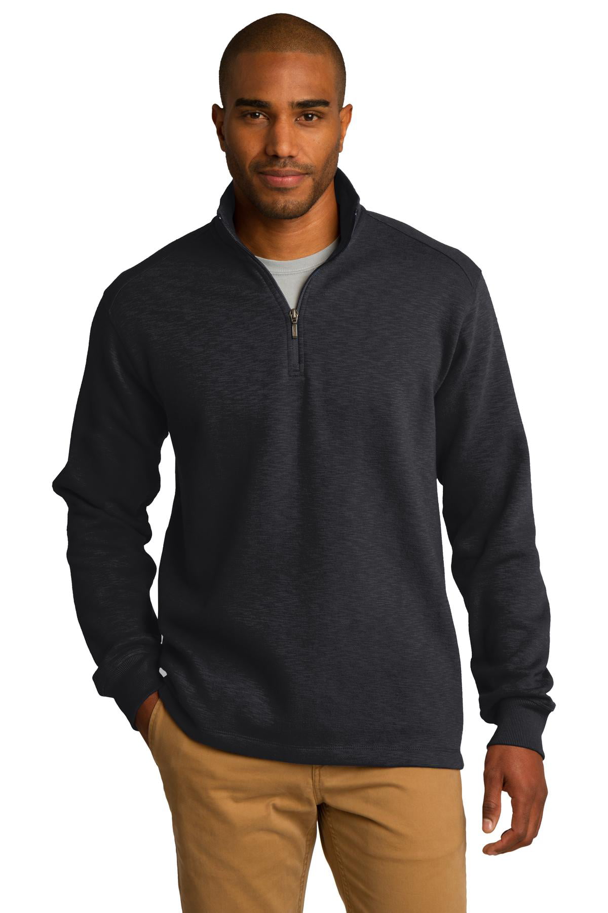 Mens Clothing Sweaters and knitwear Zipped sweaters for Men TOPMAN 1/4 Zip Twill Sweat in Grey Grey 