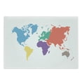 thumbnail image 1 of Map Cutting Board, Continents of the World in Different Colors Regions Lands Global International Theme, Decorative Tempered Glass Cutting and Serving Board, Large Size, Multicolor, by Ambesonne, 1 of 1