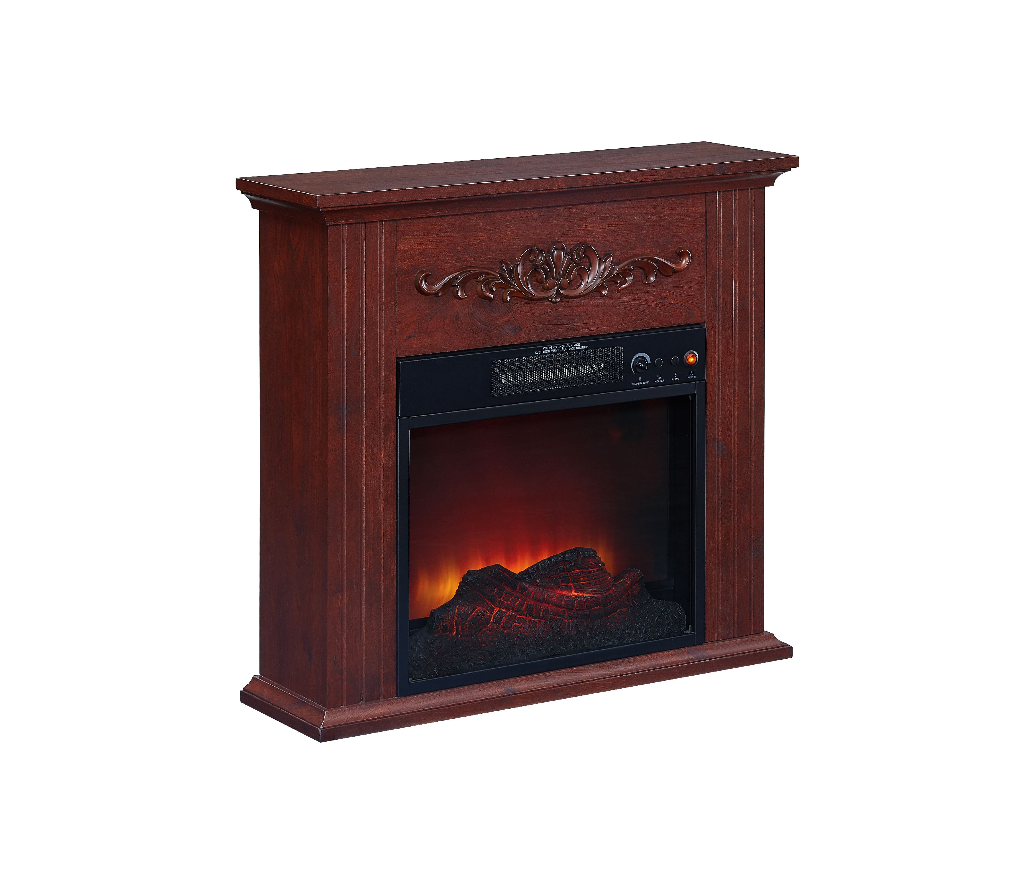 Bold Flame 28 Inch Electric Fireplace Heater Chestnut Walmart Com