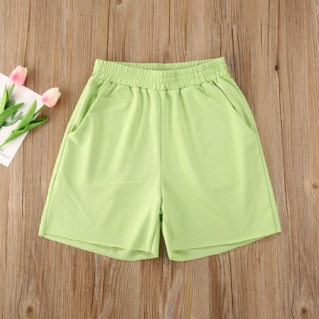 Women Casual Homewear Shorts Sportwear Loose Trousers Solid Color High ...