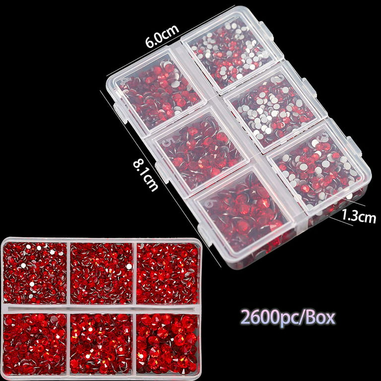 2500 Pieces Clear Hotfix Rhinestones, 6 Mixed Sizes Crystal
