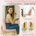 thumbnail image 3 of Ktaxon Vanity Makeup Chair Comfy Accent Chair Small Office Chair for Living Dining Room Bedroom Home Office Teddy fleece Pink, 3 of 10