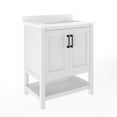 thumbnail image 6 of Merrick Lane 30 Inch Bathroom Vanity with Ceramic Sink, Carrara Marble Finish Countertop, Storage Cabinet with Soft Close Doors and Open Shelf in White/Black, 6 of 10