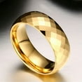 thumbnail image 6 of 8MM Rhombic Cut Tungsten Carbide Wedding Band Men's 18K Gold Plated Ring Sz 7-13, 6 of 7