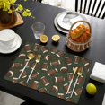 thumbnail image 3 of Football Pattern Summer Placemats Table Placemats Set Of 6-Linen Kitchen Washable Placemats Table Mats 11.8"x17.7"Non-Slip Heat Resistant, 3 of 5