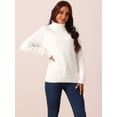 thumbnail image 2 of DARING DIVA High Neck Long Sleeve Casual Sweater Warm Pullover M Apricot, 2 of 5