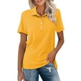 thumbnail image 1 of Hot Sale!!Women's Short Sleeve Shirts Summer Button Down Collared Tops Casual Loose Tees, 1 of 6