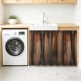 thumbnail image 3 of Retro Farmhouse Sink Skirt 11"W x 13"L,Dustproof Under Sink Curtain Skirt for Bathroom Kitchen,Brown Wooden Grain Cabin Country Plank Adhesive Short Curtain Vanity Cover for Laundry Closet Shoe Rack, 3 of 8