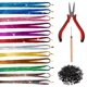 thumbnail image 3 of Yous Auto Oropel para el Cabello 37 Pulgadas 12 Colores, Extensiones de Cabello de Oropel, Kit de Oropel para el Cabello Brillante con Aguja para Tirar de Capas, 200 Uds., Hebillas de Silicona, Extensiones de Cabello con Brillo para Fiesta, 3 of 10