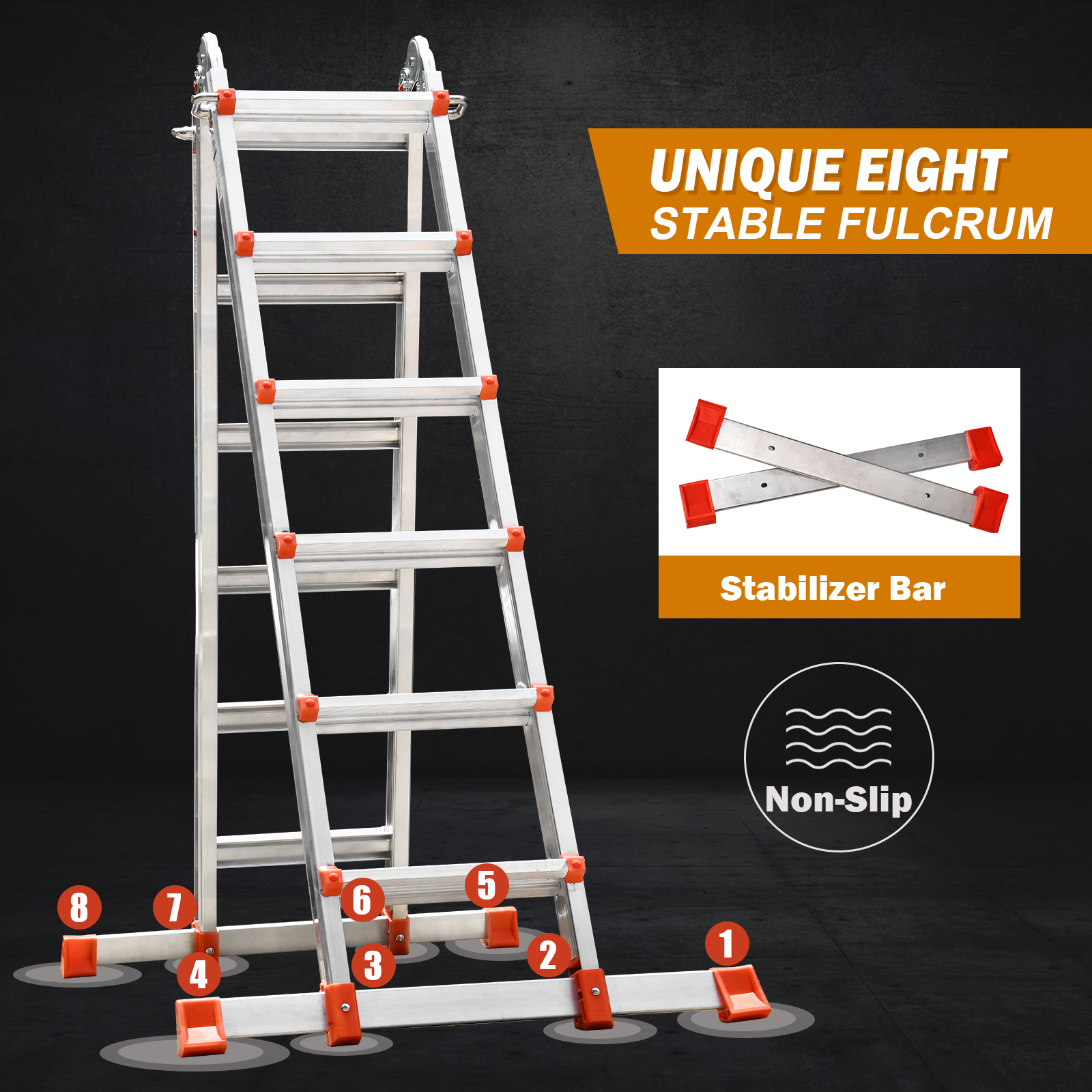 HBTower 22-Foot Telescoping Multi-Position Ladder, 330 lb photo 3