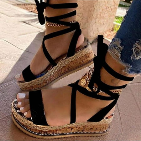 

Summer Women s Slope Heel Sandals Printing Fashion Sandals Casual Shoes
