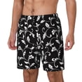 thumbnail image 1 of Balery Black White Leaves Bañador para hombre, shorts de playa de secado rápido con entrepierna y forro de compresión-Small, 1 of 6
