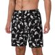 thumbnail image 1 of Balery Black White Leaves Bañador para hombre, shorts de playa de secado rápido con entrepierna y forro de compresión-Large, 1 of 6
