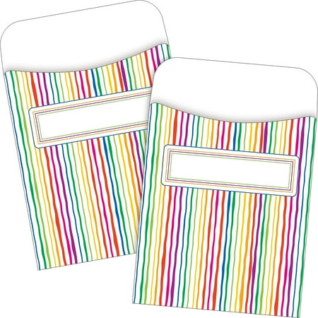 UPC: 0704068038172 | Barker Creek Stripes Peel & Stick Library Pockets 60/Set (BC3817)