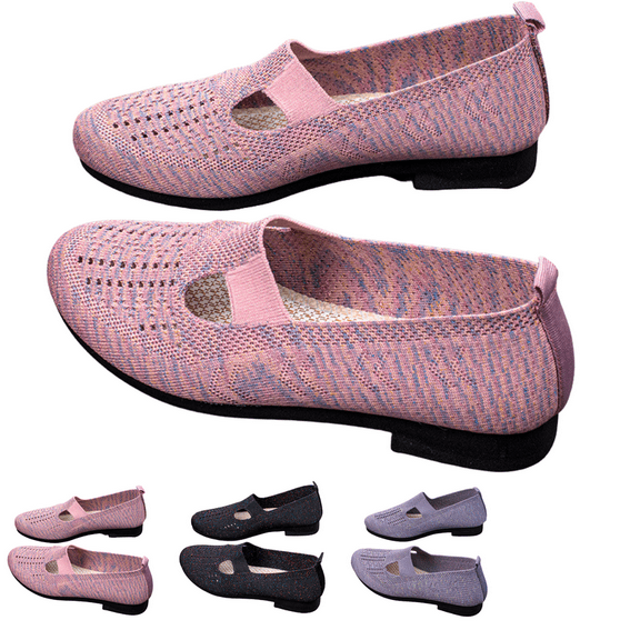 CHICVOMEY Women's Slip-On Walking Shoes Breathable Mesh Sneakers for Women Lightweight Wide Toe Comfort Loafers for Running Travel Work Elderly