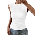 thumbnail image 1 of HNMKIU Débardeur Femme Mode Décontracté Sans Manches Haut Tricoté Débardeur Col Rond, 1 of 4