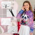 thumbnail image 6 of Xixirimido Cute Panda Roses Galaxy Printed Girls Half Zip Sweatshirt Hooded Pullover for Teen Long Sleeve Hoodie Crop Tops with Pocket Fall Winter Clothes Size 7-8, 6 of 7