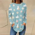 thumbnail image 2 of Pxiakgy Hauts de Pâques pour Femmes en Solde, Chemise à Manches Longues Imprimée Œuf de Pâques et Lapin Col Rond Décontracté Chandail en Molleton Printemps Pâques Lapin Œuf de Pâques Col Rond Ample Décontracté, 2 of 5